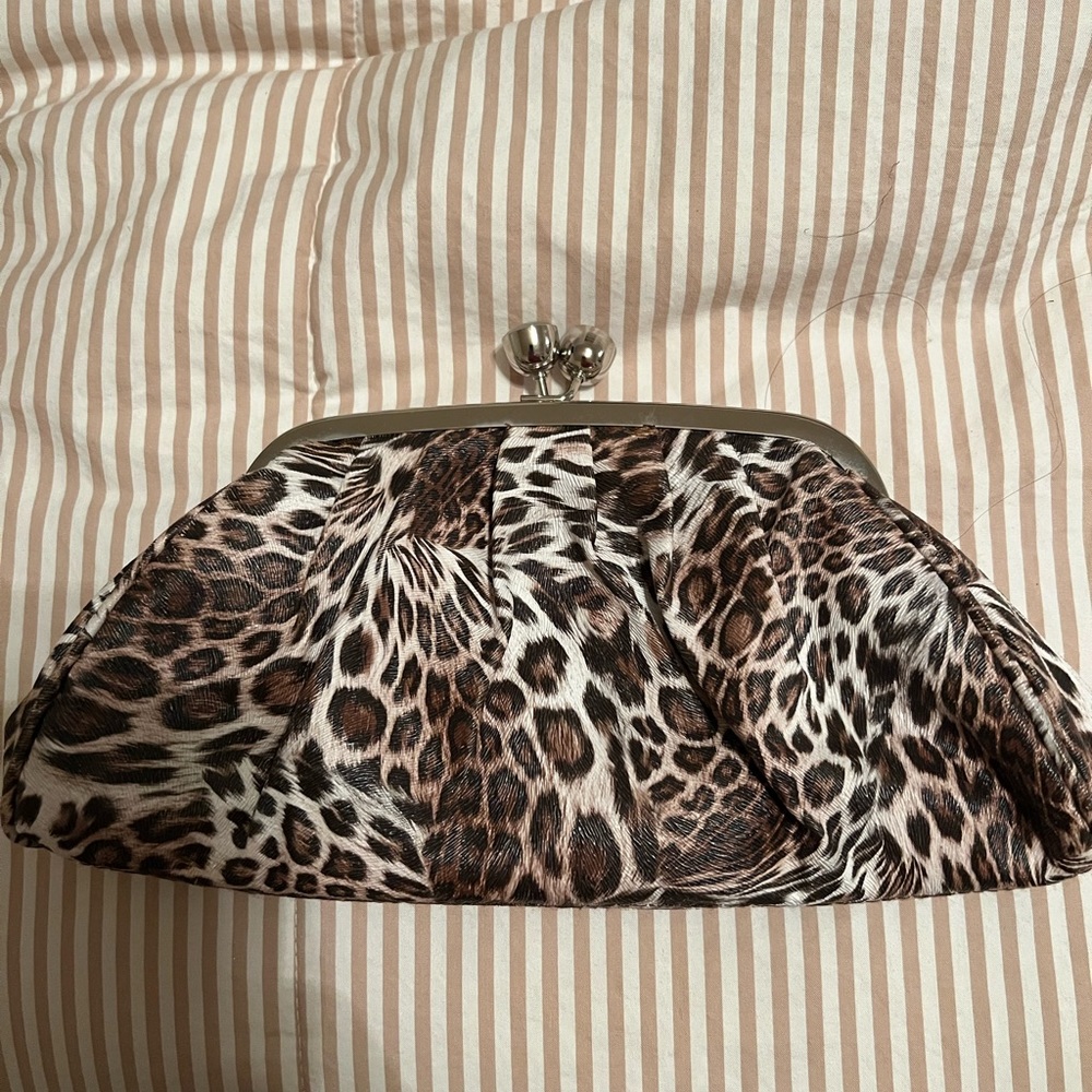 Leopard print evening bag